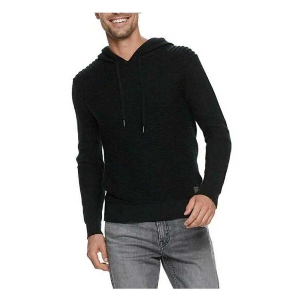 Xray Drawstring Hoodie 100% Cotton Pullover Sweater Black Long Sleeve Mens S NEW